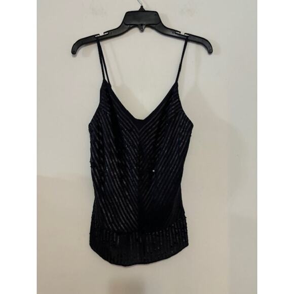NWT Kenneth Cole Silk Sequin Black Cami Formal Sexy Date Night Out Wedding Sz 6 - Picture 1 of 7